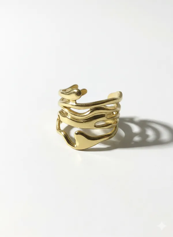Gold_Molten_Wave_Ring_For_Women